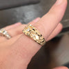 mens nugget ring in 14kt gold with .10ct diamond