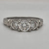 1.47ctw 3 stone diamond ring in platinum size 7.25