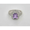 14kt white gold 1.5ct amethyst & 1/2ctw natural diamonds ring size 6.25