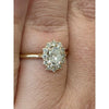 Natural .83ct oval diamond D VS1 set in 14kt yg & diamond halo size 7.25 w/GIA report