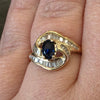 1/2ct sapphire 1/2ctw diamond ring in 14kt yellow gold size 8