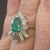 1.26ctw Natural Emerald & 1.21ctw Natural Diamond In 18kt White Gold Ring