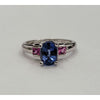 2ctw Natural Blue Sapphire With Pink Sapphire Accents In 18lkt White Gold