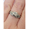 1ctw Center Princess Cut Diamond Ring With .75ctw Accent Diamonds In 14kt White Gold Weighing 5.9g Size 7.5 SI-2 & H