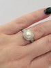 Vera Wang Akoya Pearl Ring With 1/5ctw Accent Diamonds Size 7.25