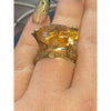 15ctw Citrine Tree Of Life Ring In 10kt Gold Weighing 10.2g size 7
