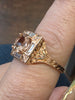 Natural 2ctw Morganite Ring With .4ctw Accents Diamonds (VS) In 18kt Rose Gold Weighing 6.11g Size 7.5