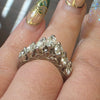 Natural 2ctw Diamond V Shaped Cluster Ring In Platinum Size 6.5