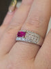 Natural 1.17ctw Burmese Ruby With .75ctw Diamond Accents In 11.4g Platinum Size 9.75