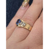 Natural 3/4ctw Sapphire With 1/4ctw Diamond Accent Ring In 14kt Gold Weighing 5g Size 8