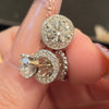 2ctw Natural Diamond Studs With 1/2ctw Enhancers In 14kt White Gold Friction Back Earrings.