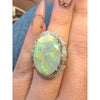Natural 16.04ctw Opal With 1.13ctw Accent Diamonds In Platinum 15.5g With GIA Report Size 5.25