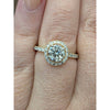 Natural 1ctw Diamond (SI2/J) With .42ctw Halo Setting Accents Ring In 14kt Gold With GIA Report Size 7.25
