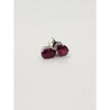 Natural 2ctw Ruby Checkerboard Cut  Earrings In 14kt White Gold
