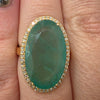 12.7ct Natural Emerald & .35ctw Diamond Ring In 14kt Yellow Gold Ring