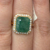 7.8ct Natural Emerald & .55ctw Diamond Ring In 14kt Yellow Gold