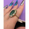 Oval Emerald 13.5ctw With .56ctw Diamond Accents In 114kt Gold Ring