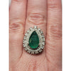Natural 3.15ctw Emerald With 1.44ctw Diamond Accents In 14kt White Gold Ring
