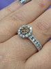 1ctw Natural Chocolate & White Diamonds (SI1/G-H) In 14kt White Gold Ring Weighing 64g