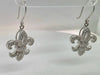 10kt Gold Fleur-de-lis Earrings 18.3mm x 16mm With .25ctw Diamonds Weighing 4.72g