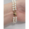 Two Tone (dyed) Double Strand Pearl Bracelet 7in Long In 14kt Gold