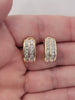 Two Tone 14kt Gold J Hook Lever Back Earrings With .5ctw Natural Diamonds Weighing 5g