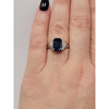 Natural Emerald Cut 3.07ctw Sapphire With .2ctw Diamond Accents & Platinum Ring