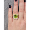 LeVian 5ctw Peridot Ring With .75 White & .3ctw Chocolate Diamond Accents In 18kt Yellow Gold Weighing 10g