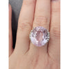 Stunning 32.92ctw Kunzite & .27ctw Diamond Ring In Platinum