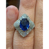 Natural Ceylon 3.07ctw Sapphire 9x7x5 With 1.08ctw Diamond Accents In A Platinum Ballerina Setting Weighing 9.64g Includes GIA Report