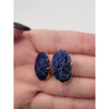 Vintage Hand Carved Lapis Earrings In 14kt Yellow Gold Measuring 23mm x 14mm Weighing 7.7g