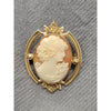 Estate Handmade Vintage Cameo Brooch Measuring 25mm x 19mm In 10kt Gold Weighinh 5g