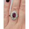 Natural 2.09ctw Ruby Ring With 1.35ctw Natural Diamond Accents In Platinum Weighing 8.1g