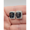 Blue-Gray Spinel Earrings 8.17ctw With 1.1ctw Diamond Accents In 18kt White Gold