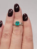Natural 1.2ctw Emerald With .4ctw Accent Diamonds In Platinum Ring