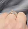 Natural .5ct Marquise Cut Diamond With .3ct Accents Diamonds Has Matching Band With .15ct Diamonds In 14kt White Gold Ring