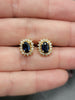 Natural 1.5ctw Sapphire & .33ctw Diamond Accent Earrings In 14kt Gold With Friction Backs