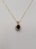 Natural 1ctw Sapphire & .20ctw Diamond Pendant In 14kt Gold On 18in Chain