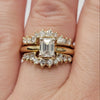 Naural .91ct Emerald Cut Center Diamond (SI1/G) With .50ct Enhancer Diamonds In 14kt Yellow Gold