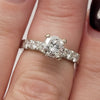 1ct Round Brilliant Center Diamond (I1/J) Ring With .50ct Diamond Accents In 14kt White Gold