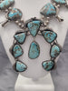 Native Turquoise & Sterling Silver Squash Blossom Necklace