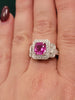 Natural 2.64ctw Pink Unheated Sapphire With .66ctw Diamond Accents In 18kt White Gold Includes GIA Report