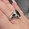 5ctw Natural Black Diamond Men's 18kt White Gold Ring