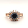 1 1/3ctw Natural Black Diamond With 1/2ctw Natural Diamonds In 14kt Rose Gold Ring