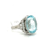 Estate 7.35 CT Aquamarine & Diamond Ring In Platinum