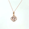 1 Ct Morganite & 0.10 Ctw Natural Diamond Necklace in 14Kt Rose Gold