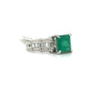 Estate 1.53 Ct Natural Emerald & Diamond Platinum Ring