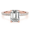2 ct Center Lab Emerald Cut Diamond Set in a Hidden Halo 14kt yellow, White or Rose Gold Mount Of Your Choice