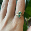 Estate Natural Diamond & Emerald Set into 14Kt Gold Ring