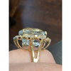 Stunning 14.68ctw Aquamarine Ring With 1.26ctw Diamond Accents In 14kt Yellow Gold